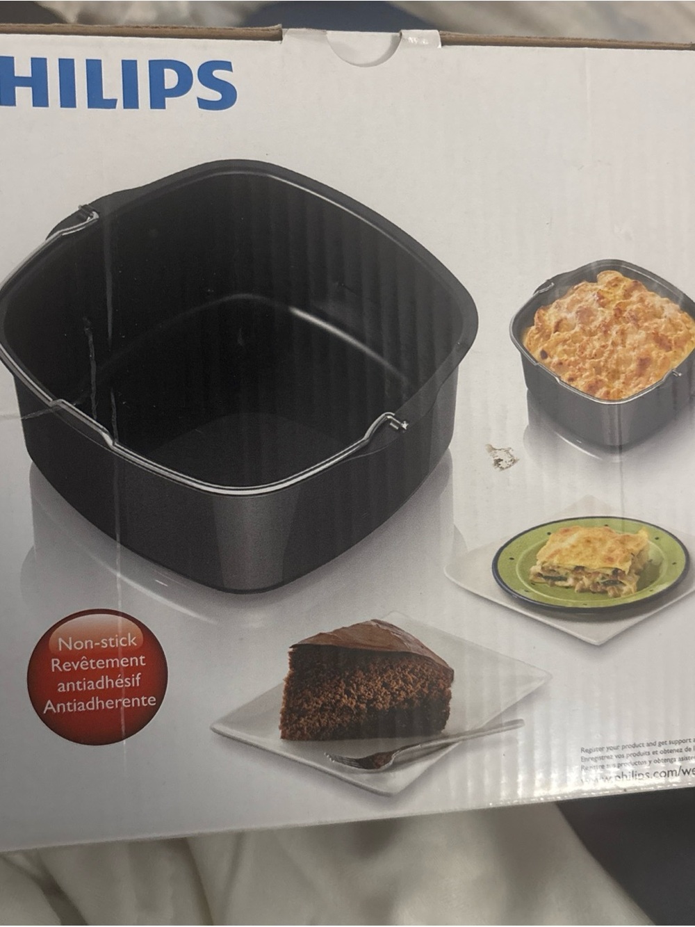 Philips Black Nonstick Square Baking Dish with Handles